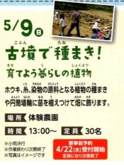 5月9日（日） 古墳で種まき！イメージ1